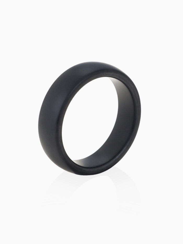 Кольцо керамика «Линия», чёрное, матовое, 17.5 размер - Фото 1