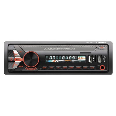 Автомагнитола Digma DCR-390R 1DIN, 4 x 45 Вт, USB, AUX