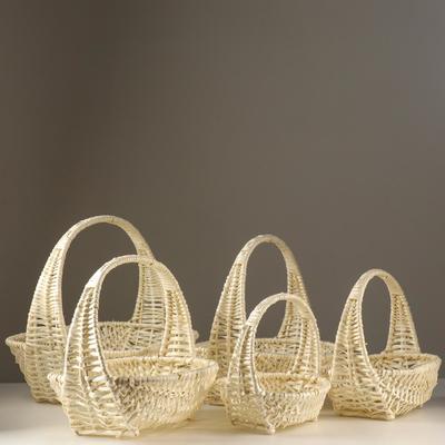 Корзина плетёная для хранения «Арабелла», лоза, бежевая, набор 5 шт.