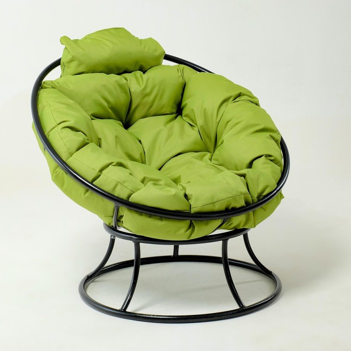 Кресло &quot;Папасан&quot; мини, с зелёной подушкой, 81х68х77см, микс