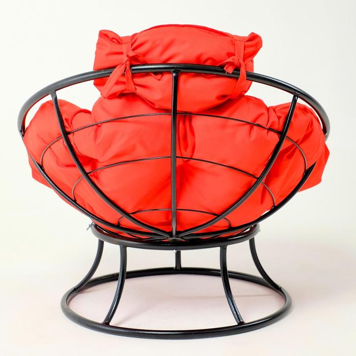 Кресло "Папасан" мини, с красной подушкой, 81х68х77см - фото 1891076901