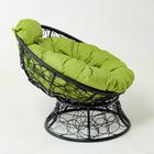 Кресло "Папасан" мини, ротанг, подушка зеленая микс, черный каркас, 81х68х77см - Фото 2