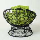 Кресло "Папасан" мини, ротанг, подушка зеленая микс, черный каркас, 81х68х77см - Фото 3