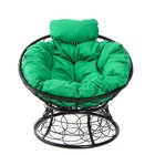 Кресло "Папасан" мини, ротанг, подушка зеленая микс, черный каркас, 81х68х77см - Фото 5
