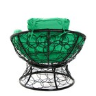 Кресло "Папасан" мини, ротанг, подушка зеленая микс, черный каркас, 81х68х77см - Фото 7