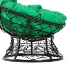 Кресло "Папасан" мини, ротанг, подушка зеленая микс, черный каркас, 81х68х77см - Фото 8