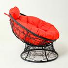 Кресло "Папасан" мини, ротанг, с красной подушкой, черный каркас, 81х68х77см - Фото 2