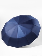 Зонт автоматический Lanford, 3 сложения, 12 спиц, R=53/60 см, d=106 см, тёмно-синий - Фото 3