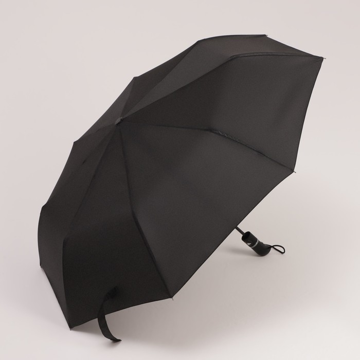 Зонт полуавтоматический «Albert», 3 сложения, 8 спиц, R = 48 см, цвет чёрный - Фото 1