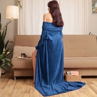 Плед с рукавами «Этель» 150×200 см, корал-флис, 220 г/м², темно-синий - Фото 2