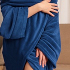 Плед с рукавами «Этель» 150×200 см, корал-флис, 220 г/м², темно-синий - Фото 3