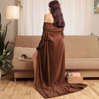 Плед с рукавами «Этель», 150×200 см, корал-флис, 220 г/м², шоколадный - Фото 3