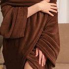 Плед с рукавами «Этель», 150×200 см, корал-флис, 220 г/м², шоколадный - Фото 4