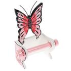 Держатель для туалетной бумаги "Бабочка розовая" дерево 18х10х25 - Фото 4