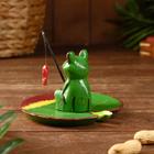 Сувенир "Лягушка на листе" дерево 10х9х10 см - фото 24578157