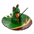 Сувенир "Лягушка на листе" дерево 10х9х10 см - фото 24578159