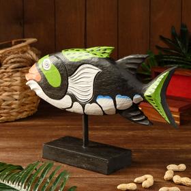 Сувенир «Рыба разноцветная», на подставке, 40×9×27 см, дерево