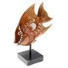 Сувенир "Коричневая рыбка" дерево, на подставке 30х9х39 см - Фото 4