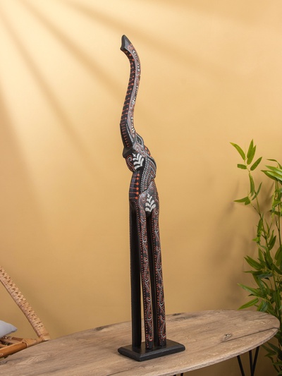 Сувенир «Слон», на подставке, 12×18×100 см, дерево