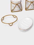 Аксессуары для ванной SAVANNA «Геометрика», 3 предмета, мыльница, дозатор для мыла 290 мл, стакан, белые - Фото 5