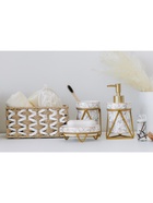 Аксессуары для ванной SAVANNA «Геометрика», 3 предмета, мыльница, дозатор для мыла 290 мл, стакан, белые - Фото 10