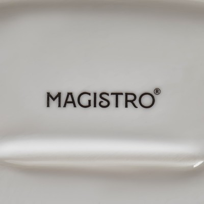 Блюдо овальное Magistro «Лакомка», 25×16×1.5 см, фарфор, белое