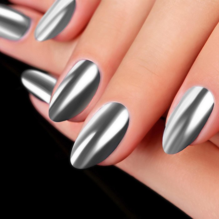 Втирка для декора, спрессованная, с аппликатором, цвет серебристый 22831