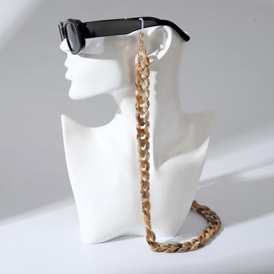 Цепочка для очков "Звенья" тренд, цвет бело-коричневый