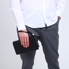 Клатч мужской с ручкой, на молнии, 22×5×12 см, чёрный - Фото 4