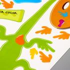 Наклейка пластик интерьерная цветная "Зелёные ящерицы и краски" 50х70 см - фото 6426411