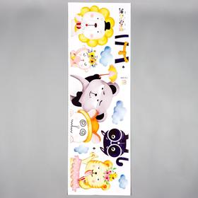 Наклейка интерьерная цветная «Смешные животные», 30×90 см