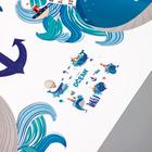 Наклейка интерьерная цветная «Киты в океане», 60×90 см - фото 119409365