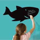 Наклейка пластик интерьерная чёрная грифельная "Акула" 28х60 см - фото 10828910