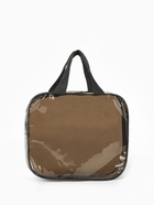 Косметичка-сумка на молнии для бассейна, большая, с ручками, прозрачная/коричневая - Фото 1