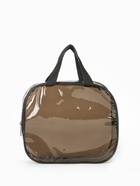 Косметичка-сумка на молнии для бассейна, большая, с ручками, прозрачная/коричневая - Фото 3