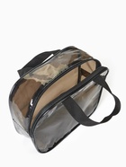 Косметичка-сумка на молнии для бассейна, большая, с ручками, прозрачная/коричневая - Фото 6