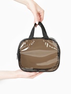 Косметичка-сумка на молнии для бассейна, большая, с ручками, прозрачная/коричневая - Фото 8