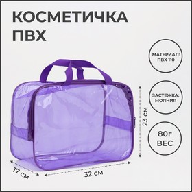 Косметичка на молнии, цвет фиолетовый 6888396