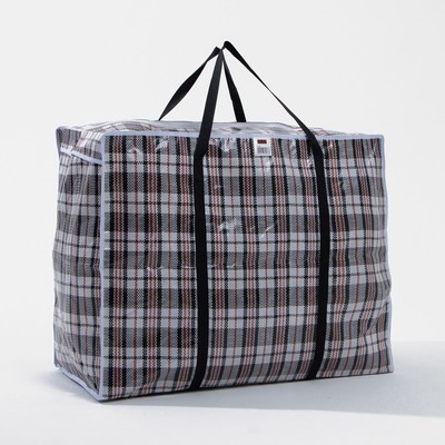 Сумка хозяйственная TUZ на молнии, 154 л, 73×37×57 см, белая/чёрная