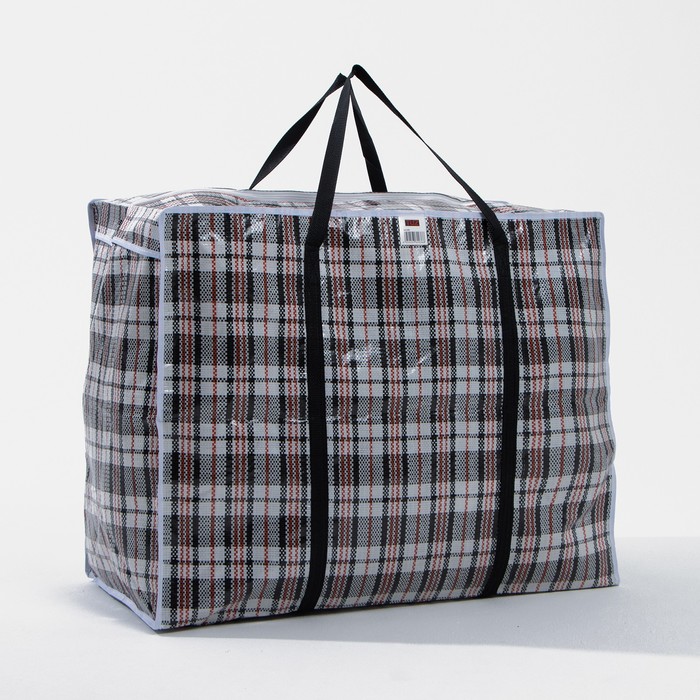 Сумка хозяйственная TUZ на молнии, 154 л, 73×37×57 см, белая/чёрная - Фото 1