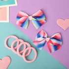 Набор для волос "Марта" (4 резинки, 2 зажима) градиент (комплект 6 шт) - фото 21282100