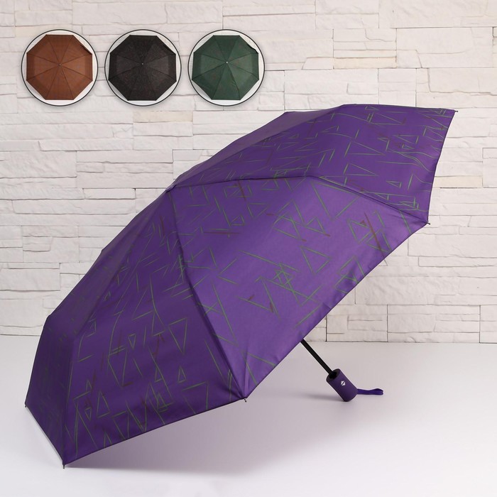 Зонт автоматический «Акцент», 3 сложения, 8 спиц, R = 49 см, цвет МИКС - Фото 1
