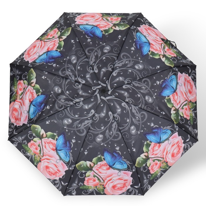 Зонт полуавтоматический «Дождливый день», 3 сложения, 8 спиц, R = 49 см, цвет МИКС - фото 1885171788