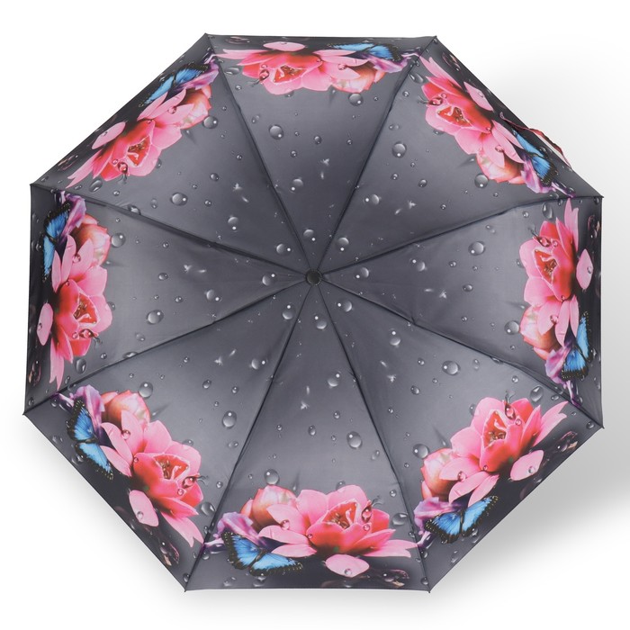 Зонт полуавтоматический «Дождливый день», 3 сложения, 8 спиц, R = 49 см, цвет МИКС - фото 1885171780