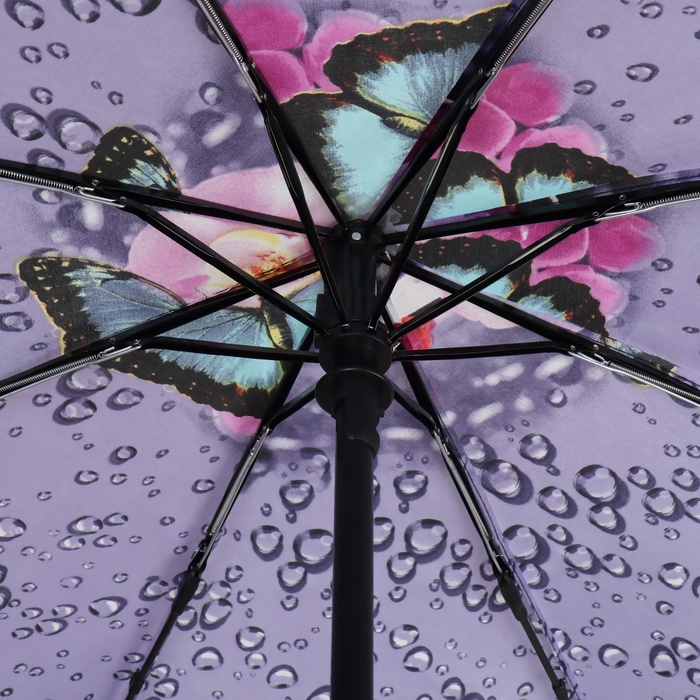 Зонт автоматический «Olivia», эпонж, 3 сложения, 8 спиц, R = 47 см, цвет МИКС - фото 1907244641