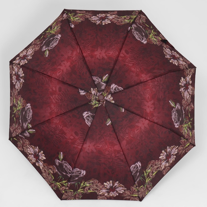 Зонт автоматический «Olivia», эпонж, 3 сложения, 8 спиц, R = 47 см, цвет МИКС - фото 1907244644