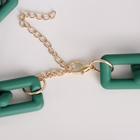Колье «Цепь» прямые углы, цвет зелёный, 48см - Фото 2