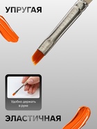 Кисть для рисования, синтетика, № 4, Calligrata, плоская, скошенная, деревянная ручка - Фото 2