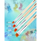 Кисть для рисования, синтетика наклонная №8 Calligrata (d-8 мм ; L-7/9 мм), ручка дерево - Фото 3