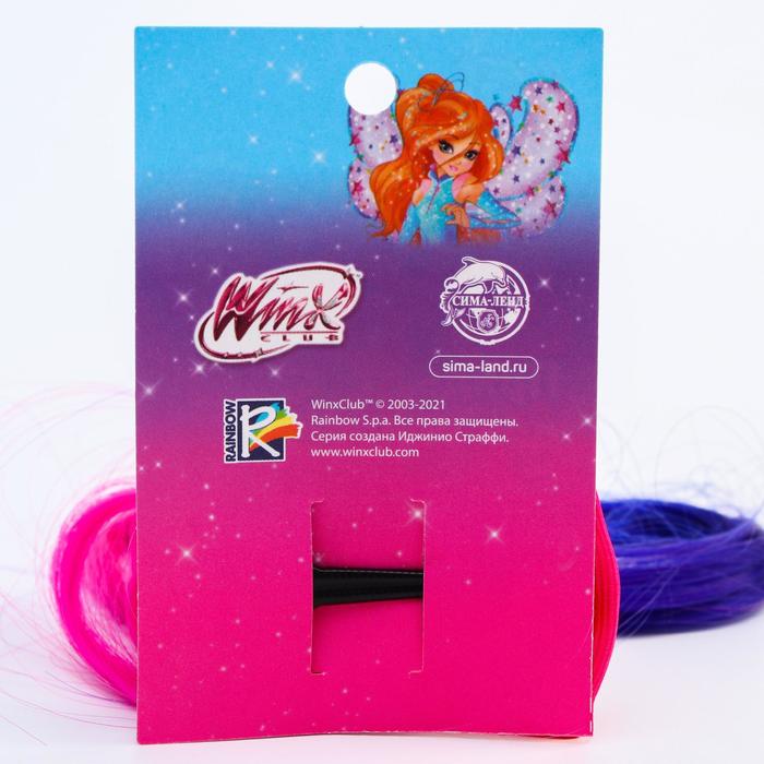 Прядь для волос бант со стразой, градиент фуксия, WINX 22850